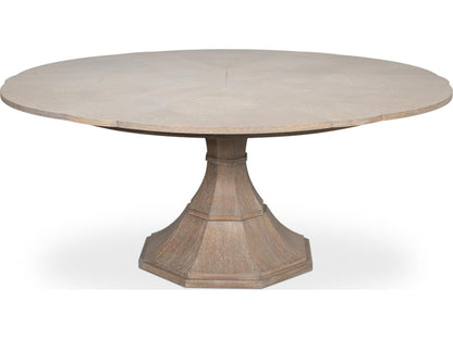Giselle Round Extendable Dining Table in Moonskin