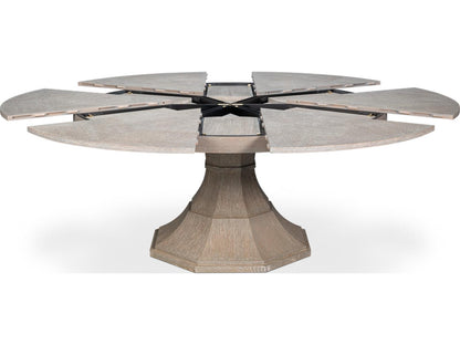 Giselle Round Jupe Extendable Dining Table in Moonskin