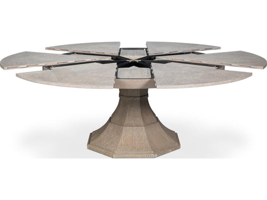 Giselle Round Jupe Extendable Dining Table in Moonskin