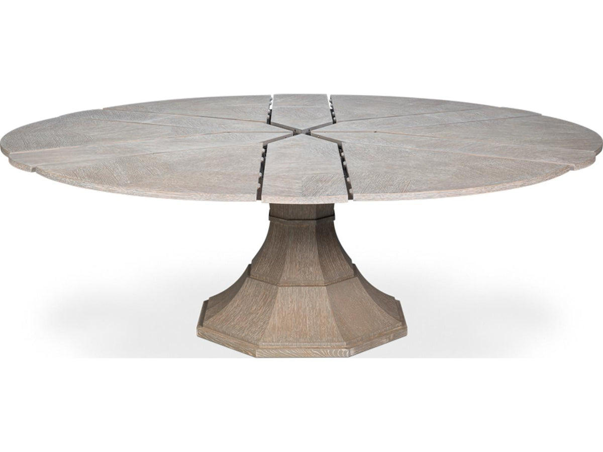 Giselle Round Jupe Extendable Dining Table in Moonskin
