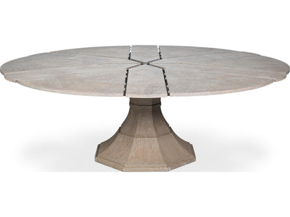 Giselle Round Jupe Extendable Dining Table in Moonskin