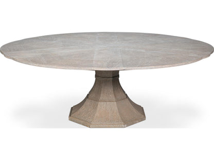 Giselle Round Jupe Extendable Dining Table in Moonskin