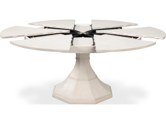 Giselle Jupe Extendable Dining Table in Working White Finish