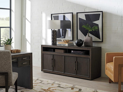 Studio Designs Hampton 66-Inch Oak Wood Media Console in Graphite