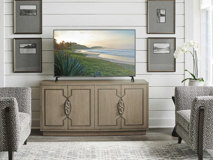 Studio Designs 62-Inch Ash Wood Media Console in Wire-Brushed Dove Gray