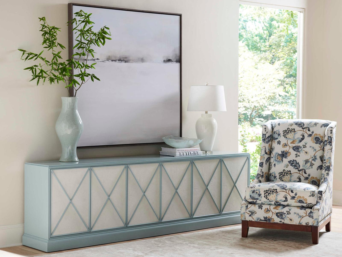 Studio Designs Rosalind Long Media Console Soft Pale Blue