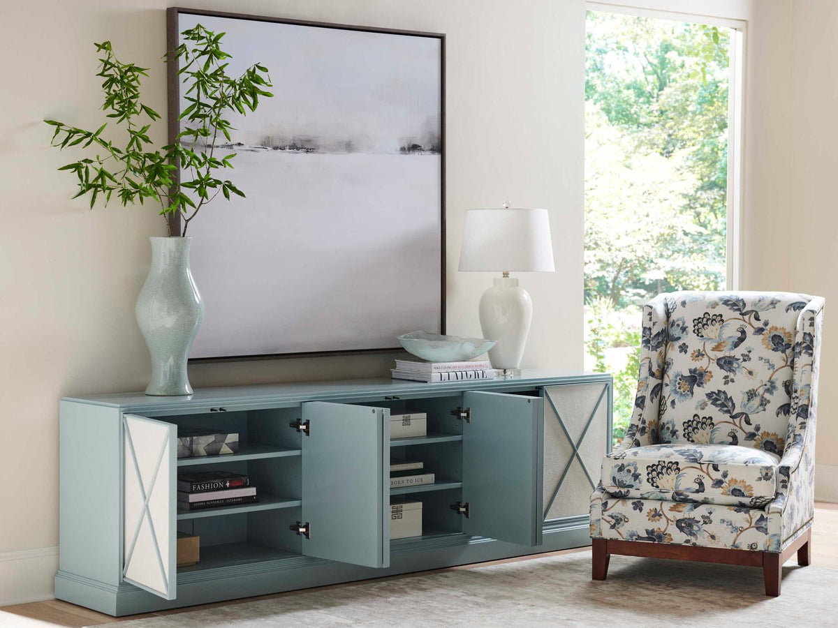 Studio Designs Rosalind Long Media Console Soft Pale Blue