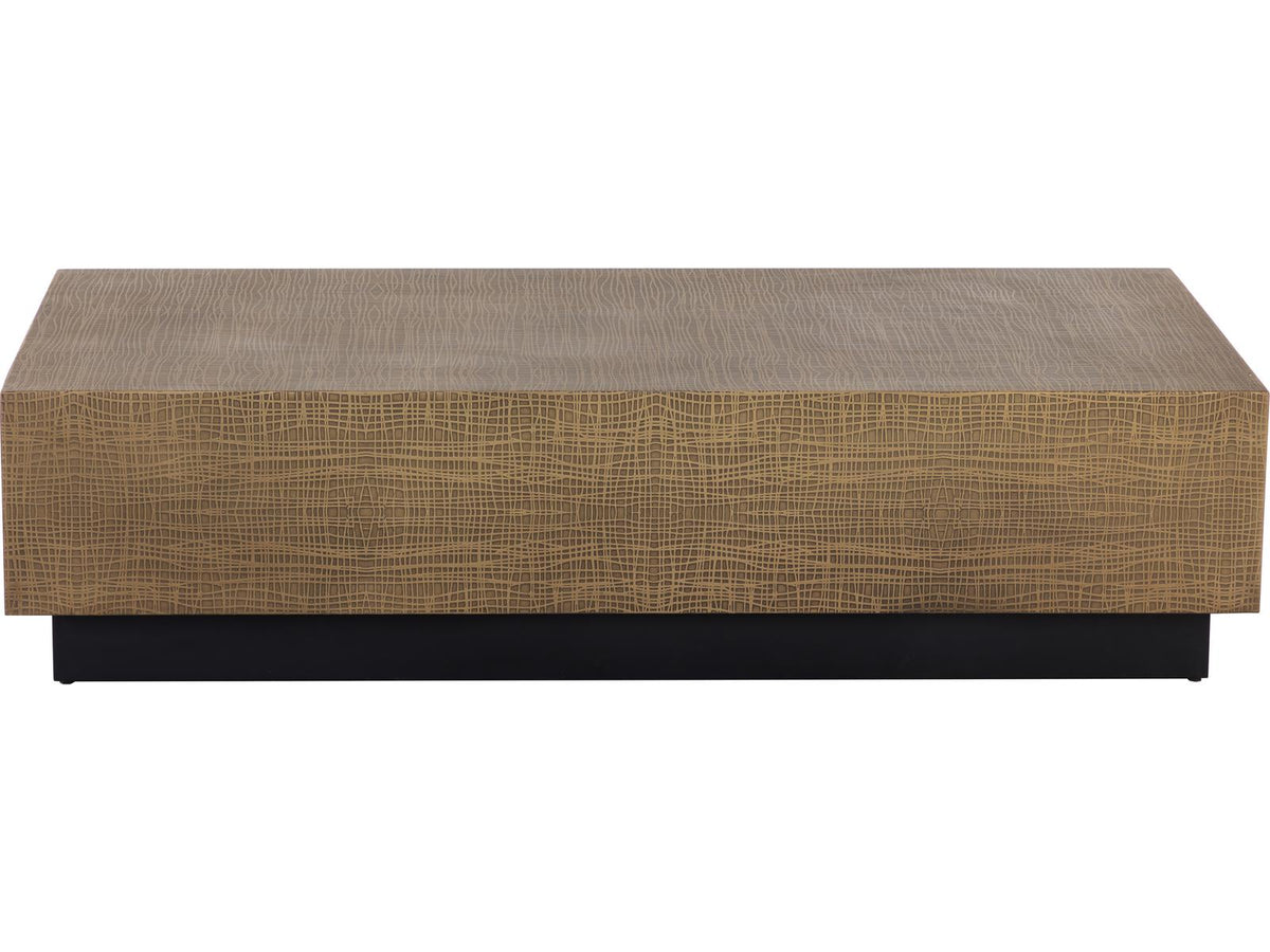 Albans Rectangular Coffee Table in Burnished Brass and Black