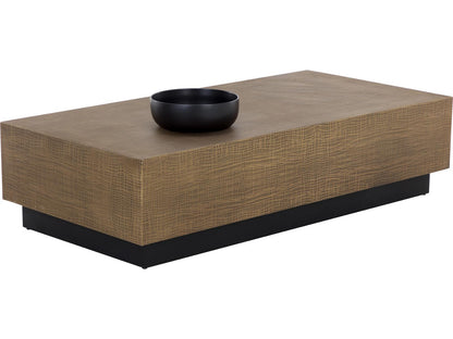 Albans Rectangular Coffee Table in Burnished Brass and Black