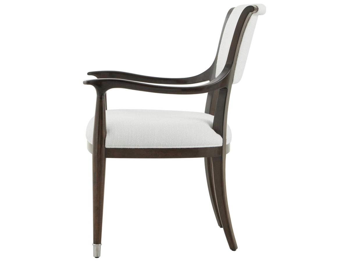 Spencer London Solid Wood Brown Upholstered Arm Dining Chair