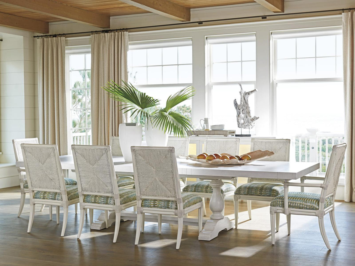 Ocean Breeze Captiva Rectangular Extendable Dining Table in Shell White