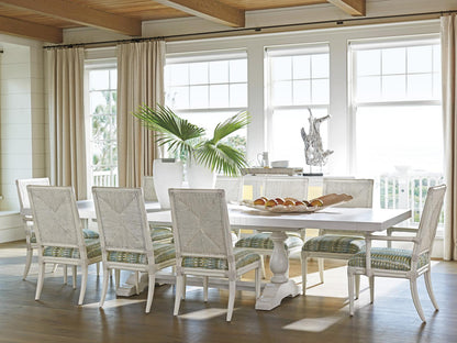 Ocean Breeze Captiva Rectangular Extendable Dining Table in Shell White