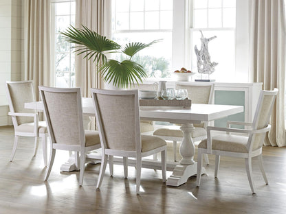Ocean Breeze Captiva Rectangular Extendable Dining Table in Shell White