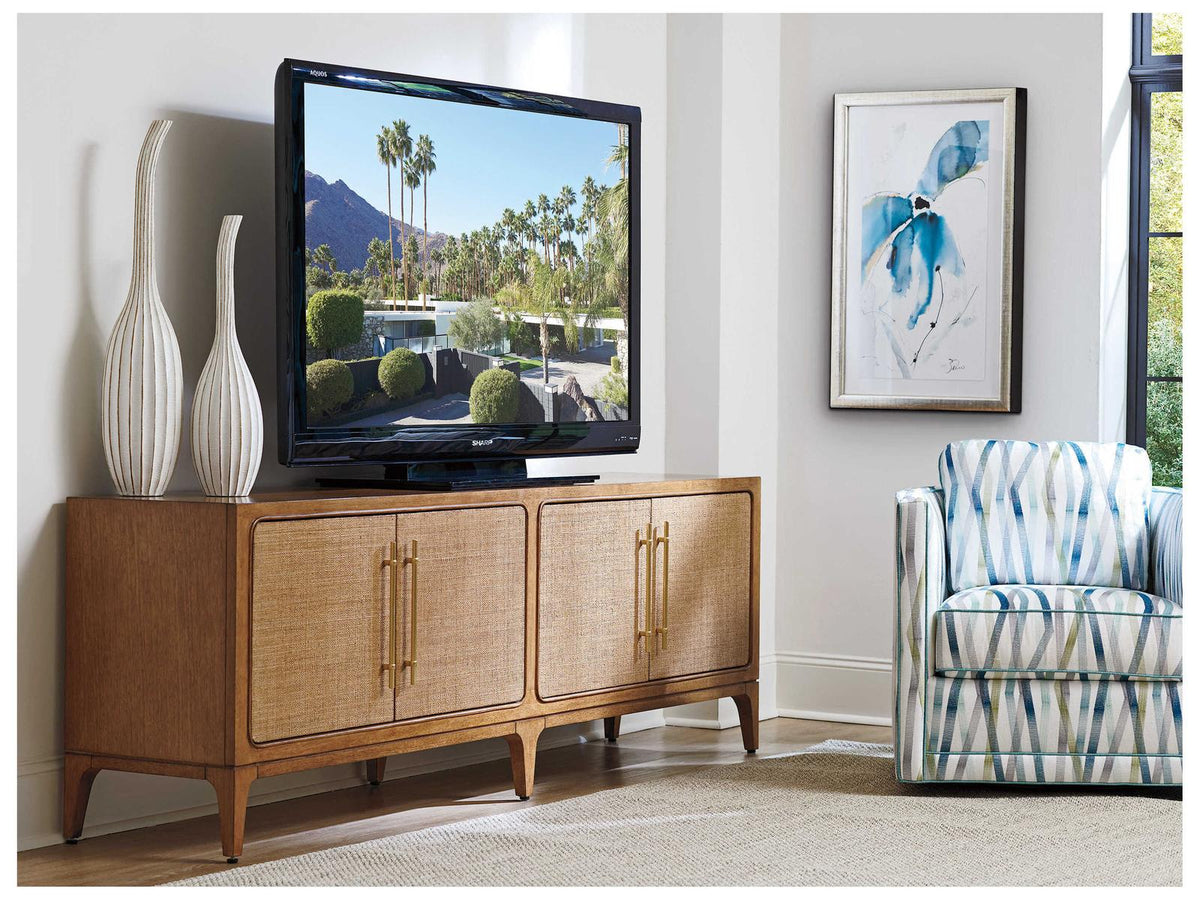 Home Palm Desert Sierra Madre 86-Inch Media Console TV Stand in Sundrenched Sierra Tan