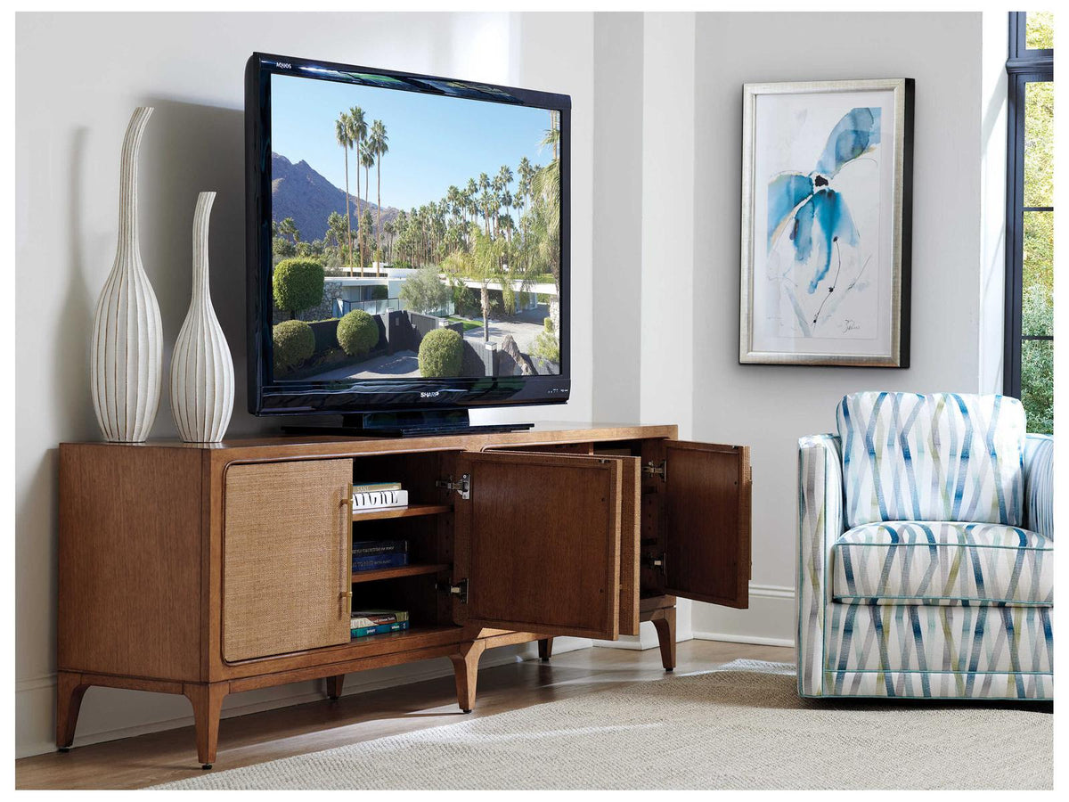 Home Palm Desert Sierra Madre 86-Inch Media Console TV Stand in Sundrenched Sierra Tan