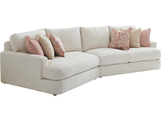 Palm Desert White Upholstered LAF Lansing Sectional Sofa