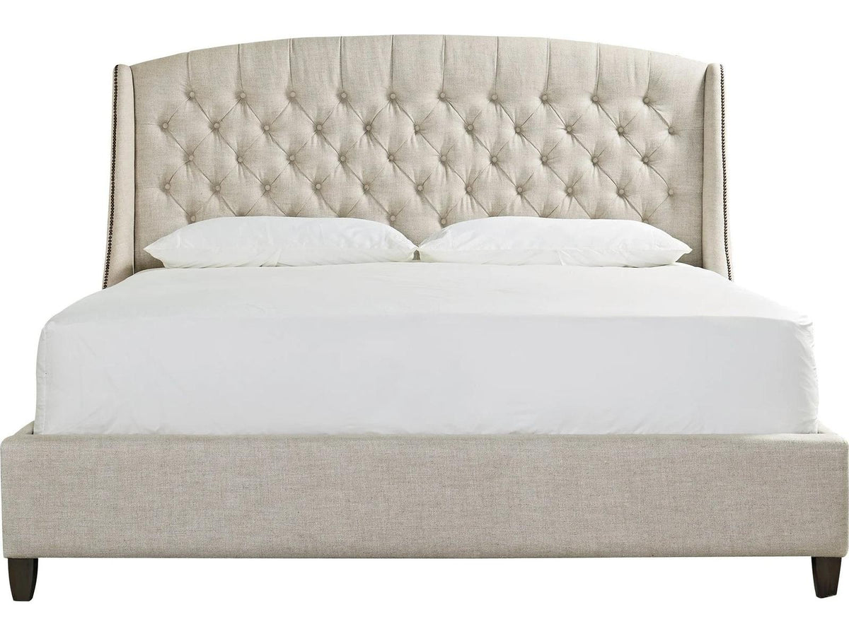 Halston Bed White Upholstered King Panel