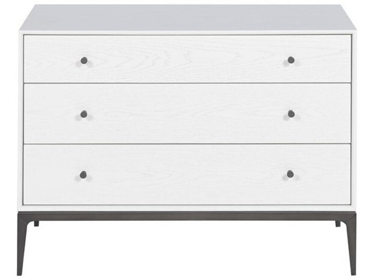 Essence 3-Drawer Nightstand White Oak with Heirloom Bronze