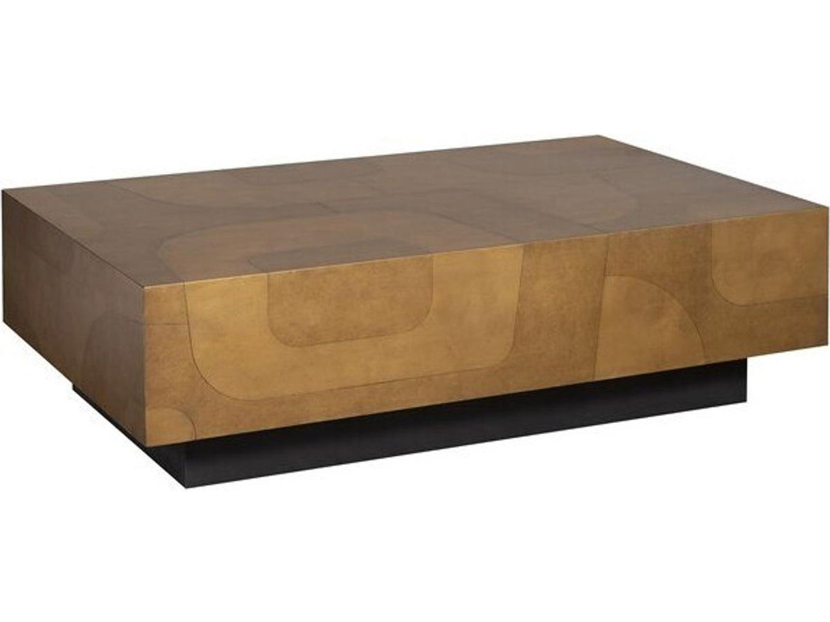 Calder Rectangular Coffee Table in Dual Tone Brass and Black