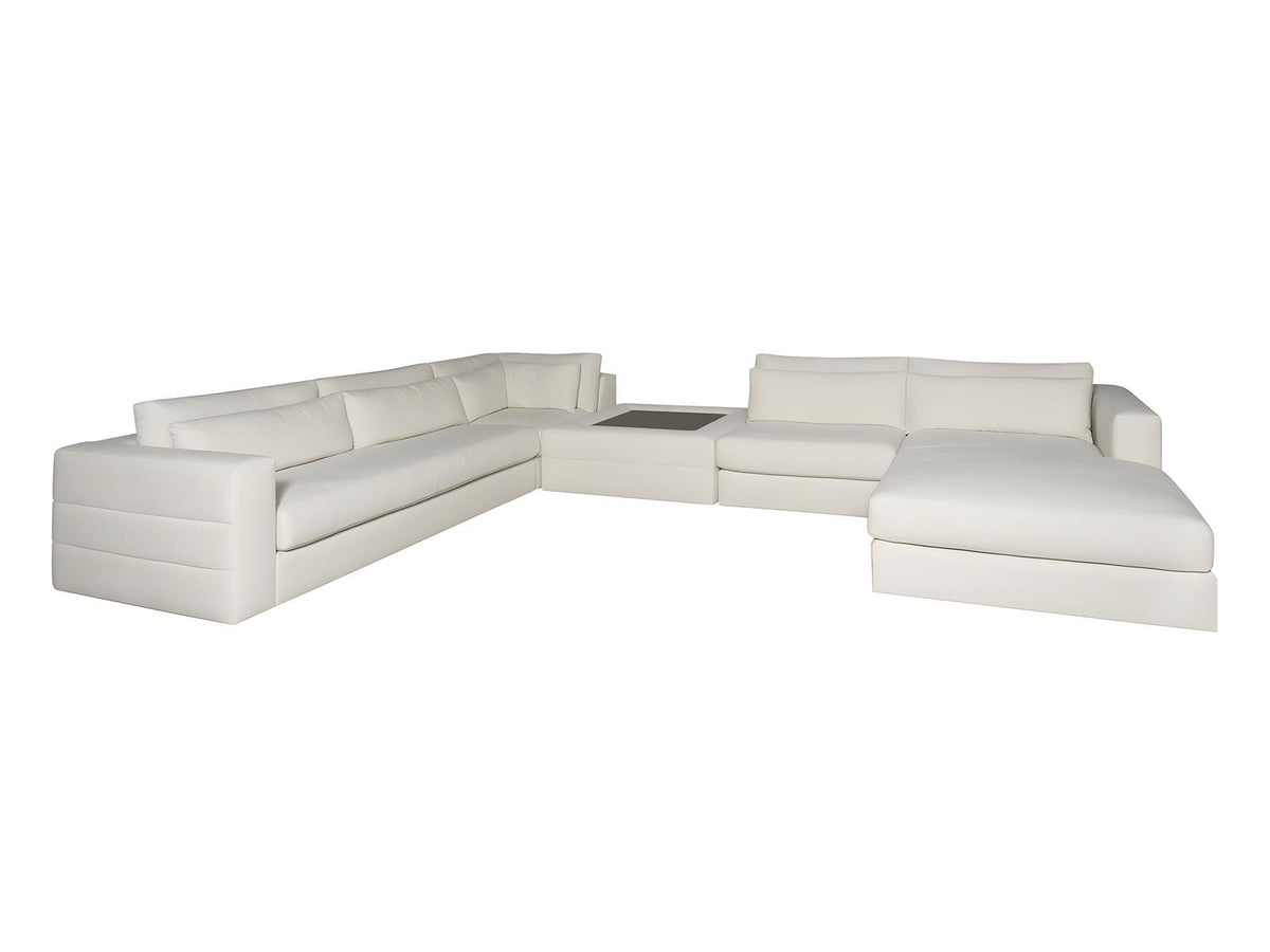 Ease White Upholstered Sectional Sofa