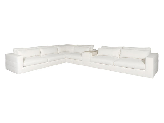 Ease White Upholstered Sectional Sofa