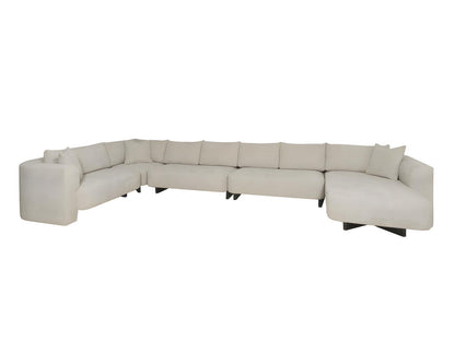 Ease Beige Upholstered Sectional Sofa