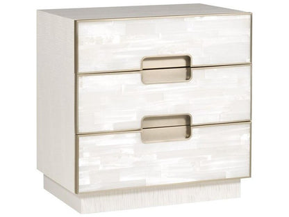 Splendor 3-Drawer Selenite Nightstand in Sea Salt