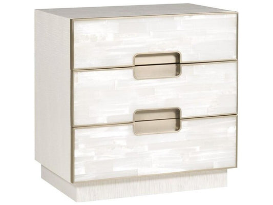 Splendor 3-Drawer Selenite Nightstand in Sea Salt