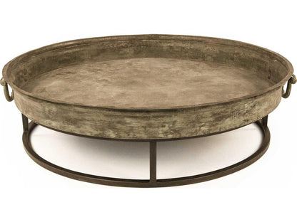 Square Metal Coffee Table in Distressed Rustic Bronze