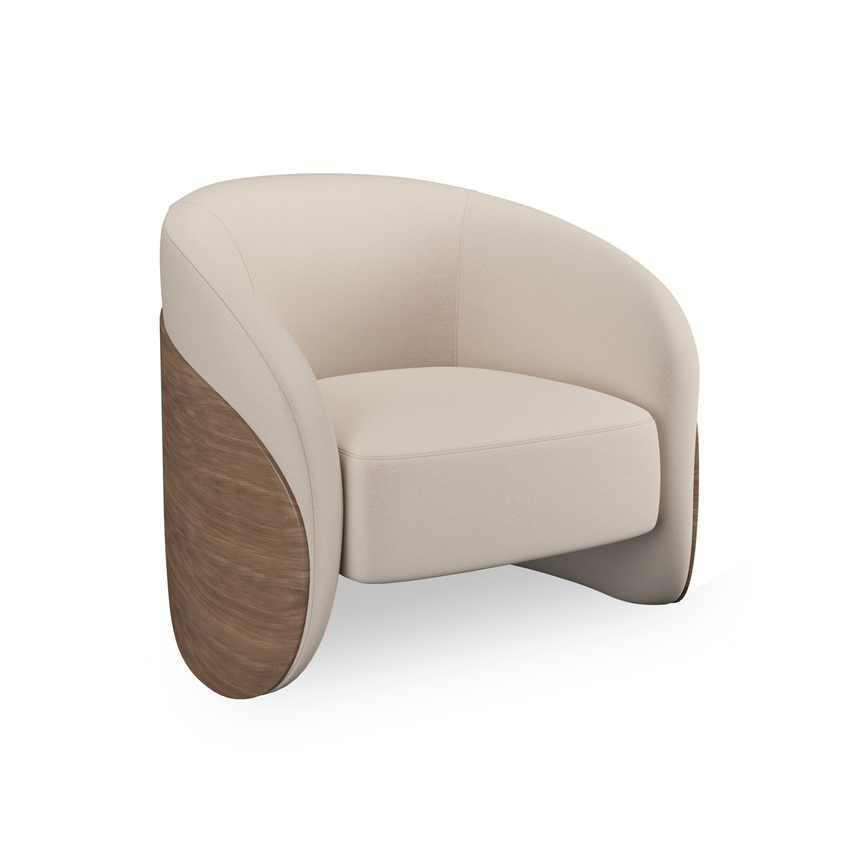 Caracole Upholstery Fleur Wood Back Lounge Chair