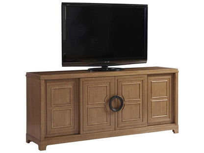Newport Leeward Media Console with Sliding Doors in Sandstone