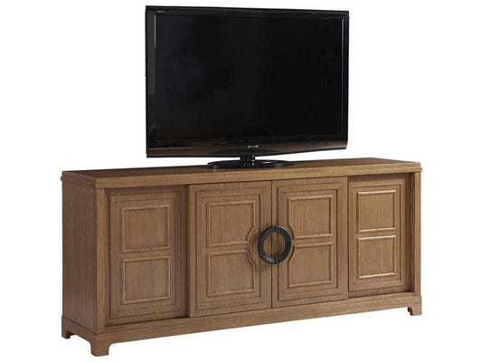 Newport Leeward Media Console with Sliding Doors in Sandstone