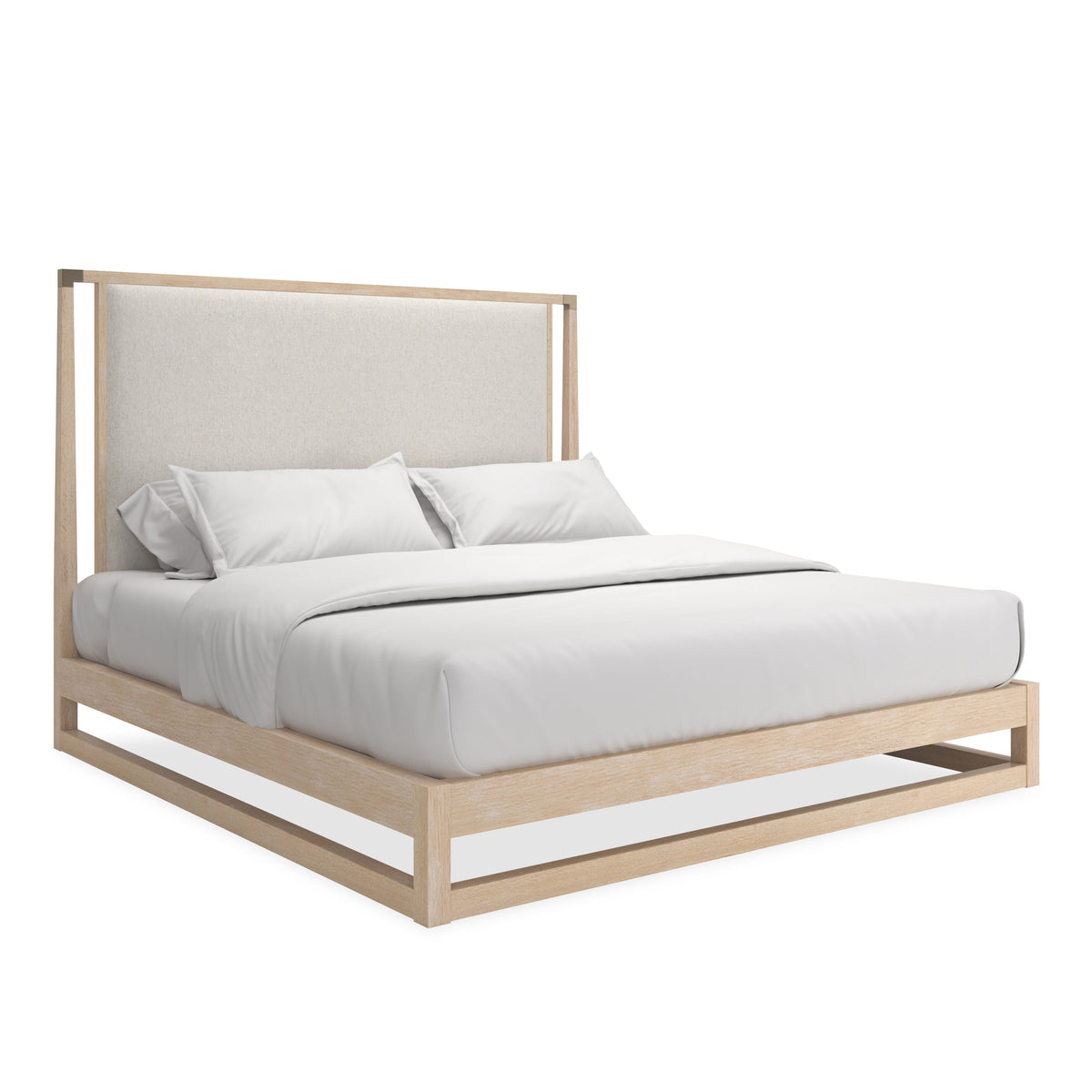Caracole Classic Pinstripe Upholstered Light Bed