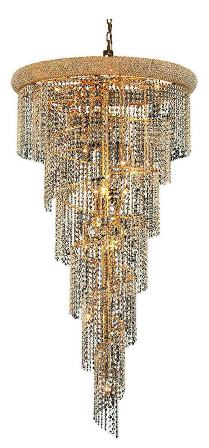 Contemporary Chrome Spiral Crystal Chandelier