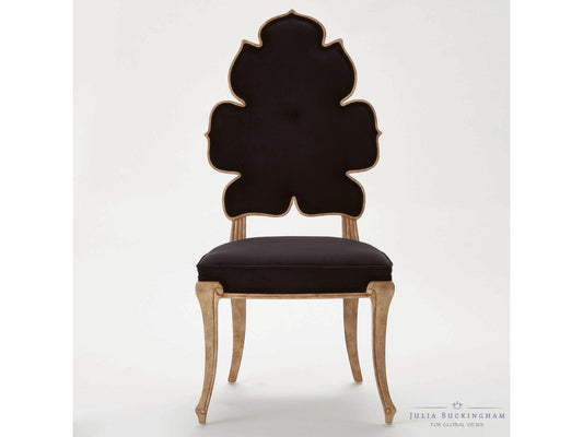 Wiggle Rubberwood Black Upholstered Side Dining Chair