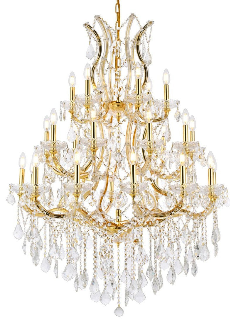 Gold-Finish Crystal Strand Transitional Chandelier