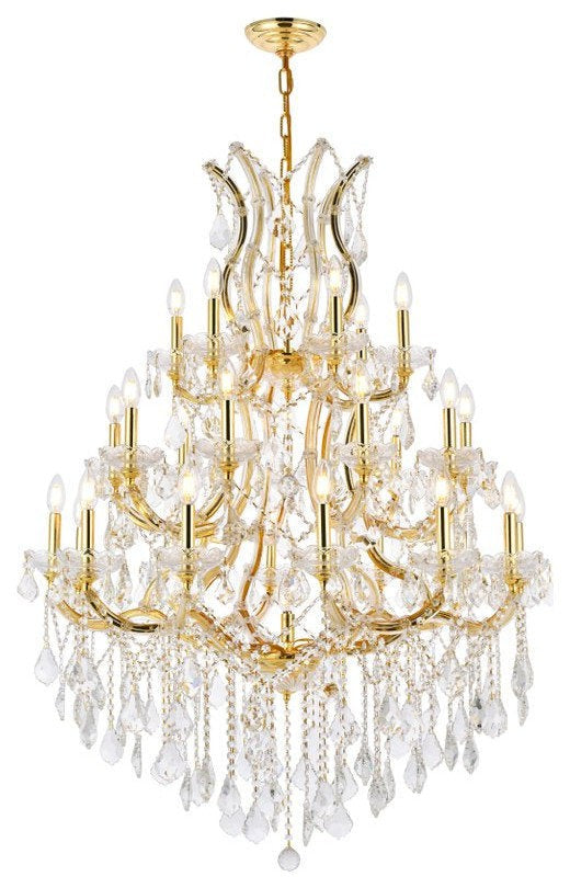 Gold-Finish Crystal Strand Transitional Chandelier
