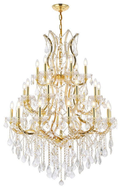 Gold-Finish Crystal Strand Transitional Chandelier