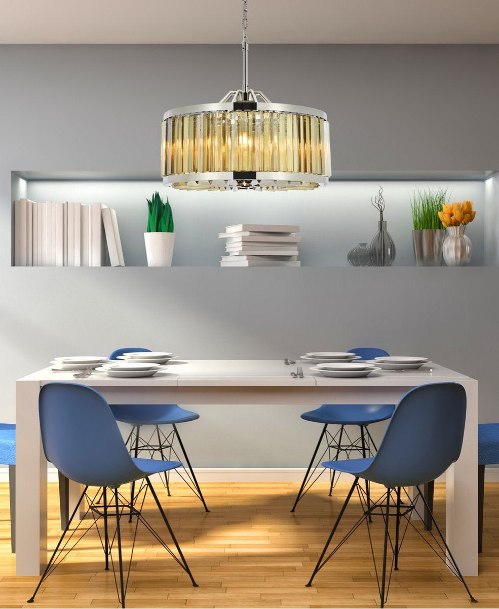 Golden Teak Royal Cut Crystal Chandelier