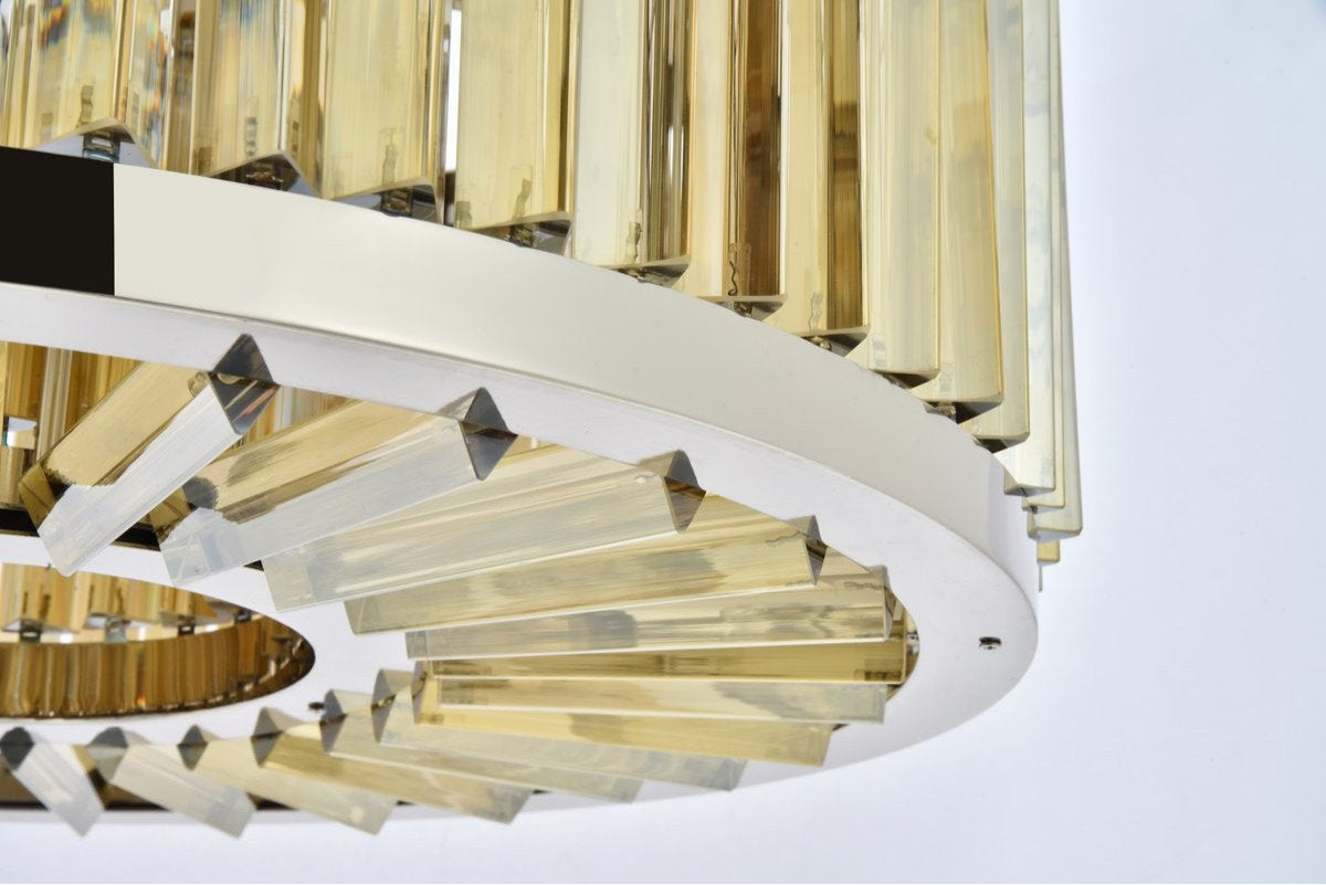 Golden Teak Royal Cut Crystal Chandelier