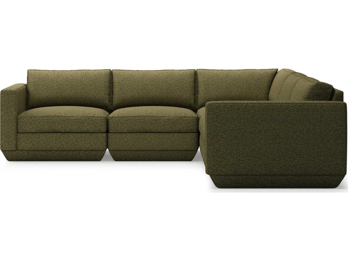 Podium 5-Seat Copenhagen Terra Green Modular Sectional Sofa