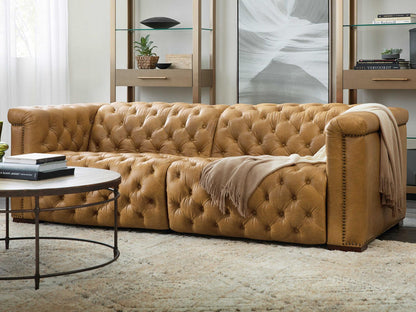 Savion 2-Seat Power Reclining Sofa with Power Headrests in Saddlebag Coin Leather