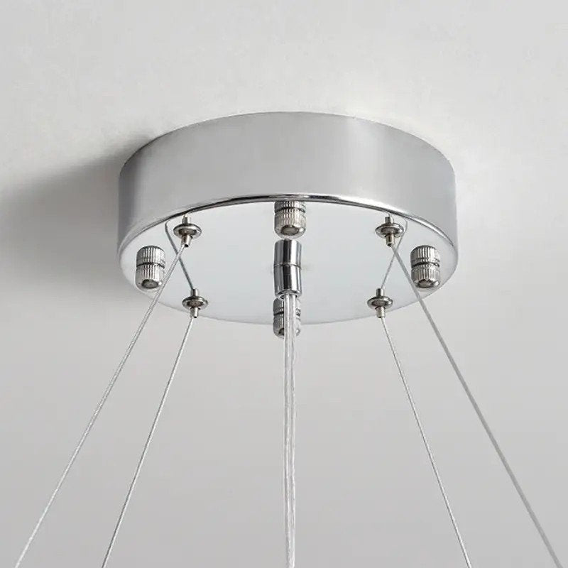 K9 Crystal Polished Stainless Steel Chandelier