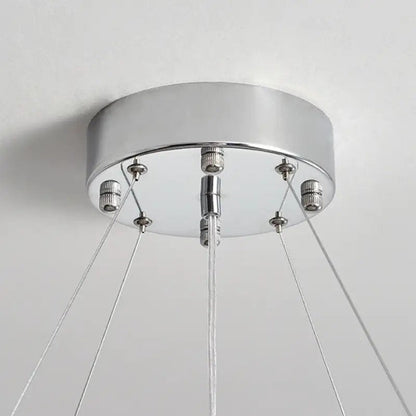 K9 Crystal Polished Stainless Steel Chandelier