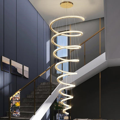 Luxe Spiral LED Column Chandelier