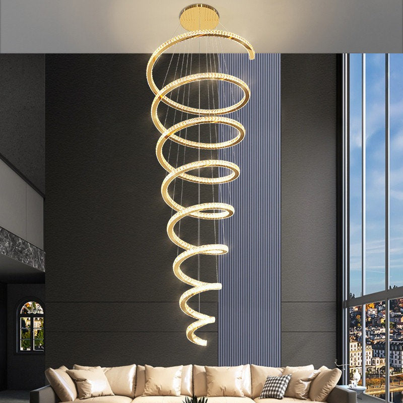 Luxe Spiral LED Column Chandelier