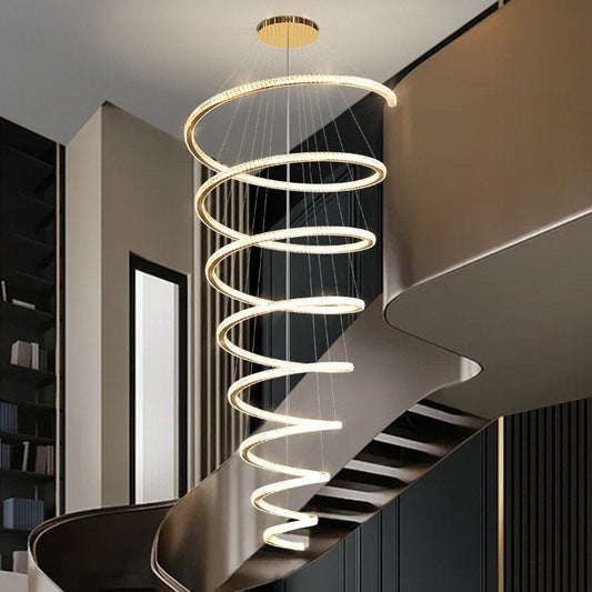 Luxe Spiral LED Column Chandelier