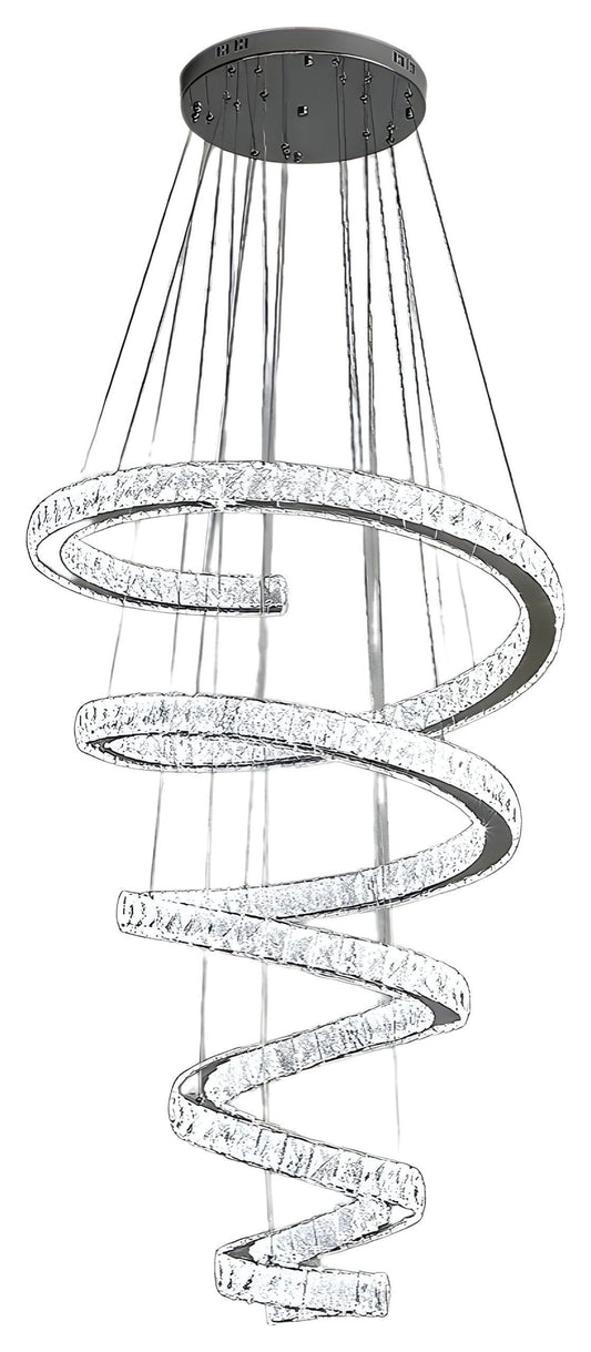 Luxe Spiral LED Column Chandelier