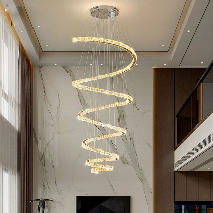 Luxe Spiral LED Column Chandelier