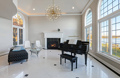 Mid-Century 24-Light Royal-Cut Crystal Iron Chandelier